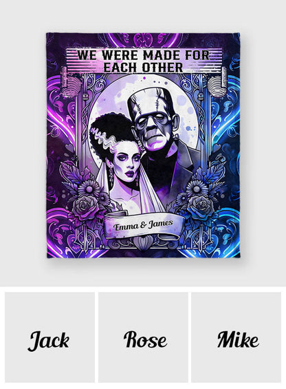 The Green Monster And Bride, We Were Made For Each Other - Personalized Couple Blanket