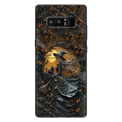 Beautiful Witch & Her Black Cat - Personalized Witch Phone Case