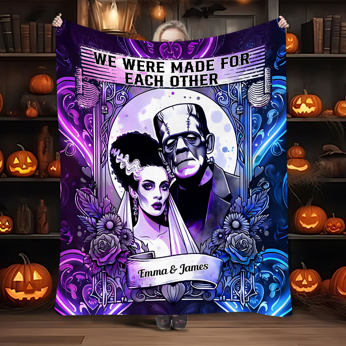 The Green Monster And Bride, We Were Made For Each Other - Personalized Couple Blanket