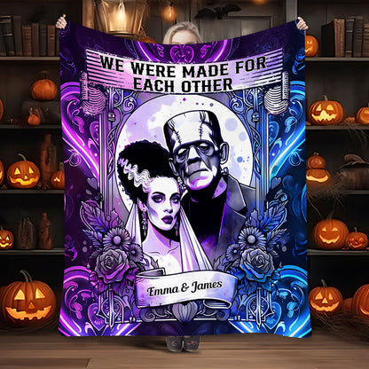 The Green Monster And Bride, We Were Made For Each Other - Personalized Couple Blanket