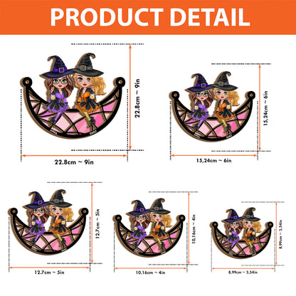 Witches - Personalized Witch 2 Layered Window Hanging Suncatcher