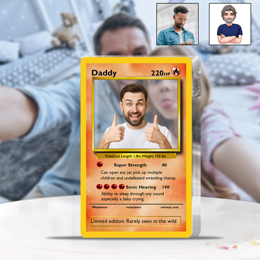 Poke Dad Best Dad Ever - Personalized Monster Trainer Custom Shaped Acrylic Plaque