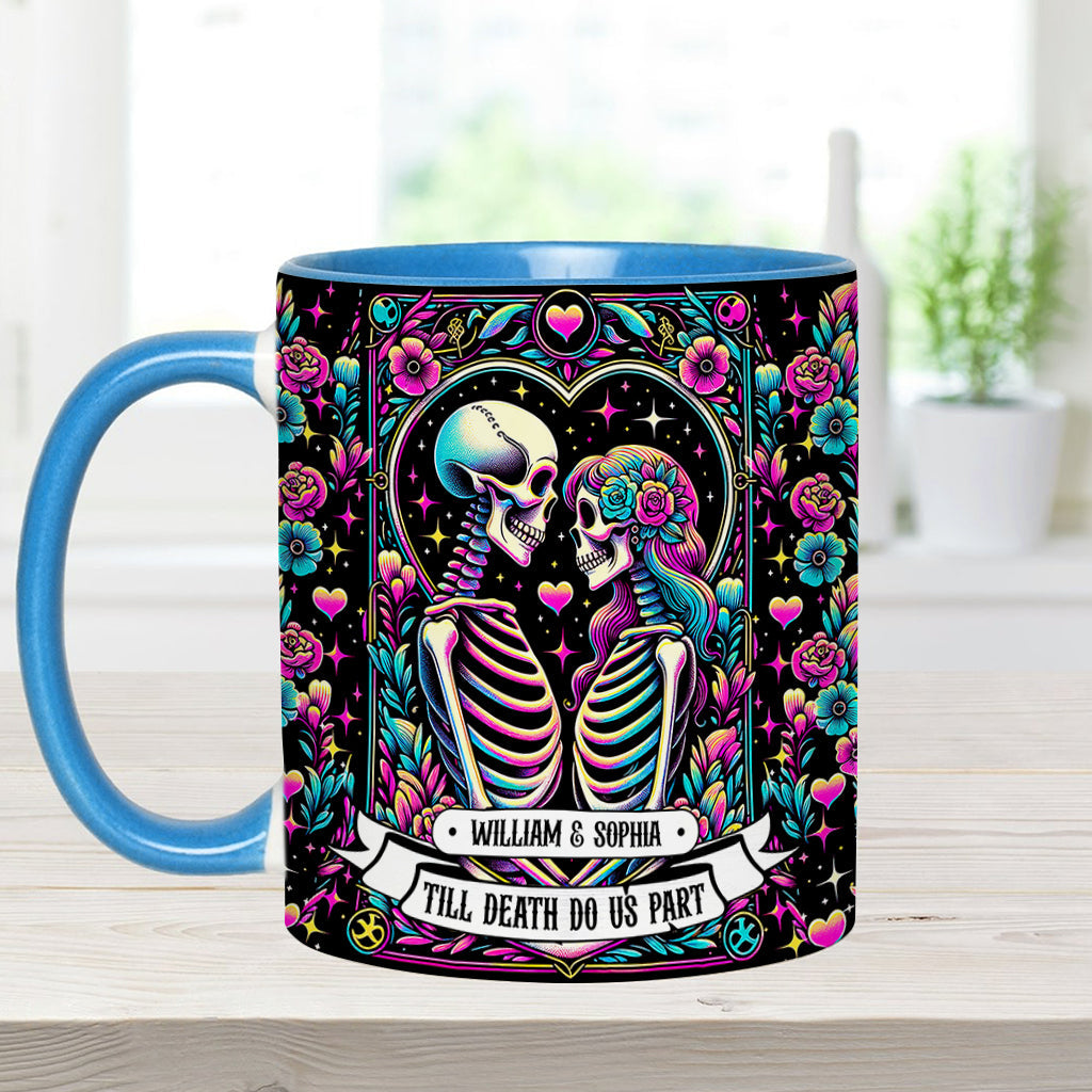 Till Death Do Us Apart - Personalized Skull Accent Mug