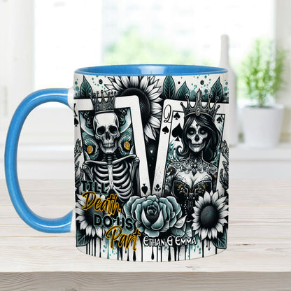 Till Death Do Us Part - Personalized Skull Accent Mug