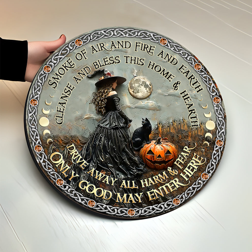 Smoke Of Air And Fire And Earth - Personalized Witch Round Wood Sign