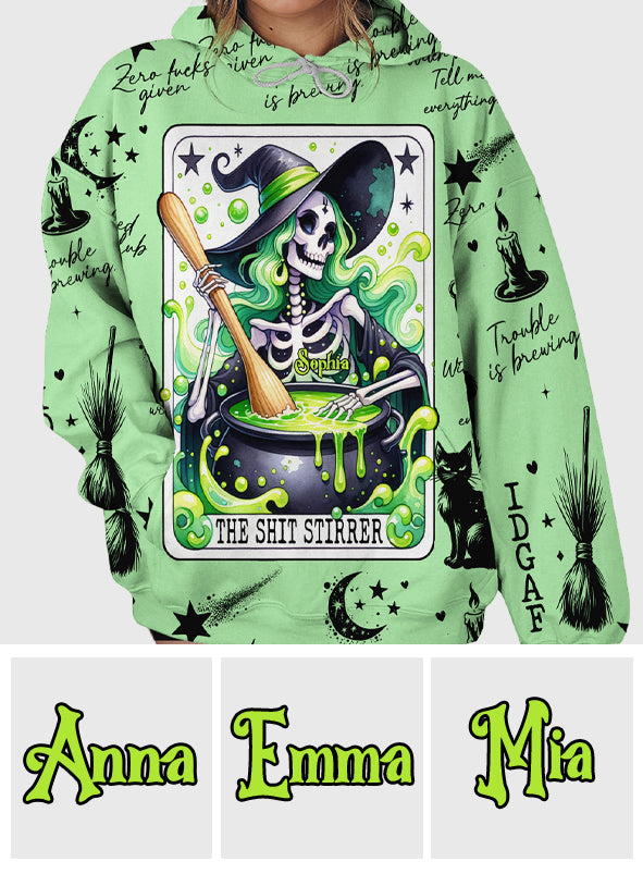 The Shit Stirrer - Personalized Witch All Over Shirt