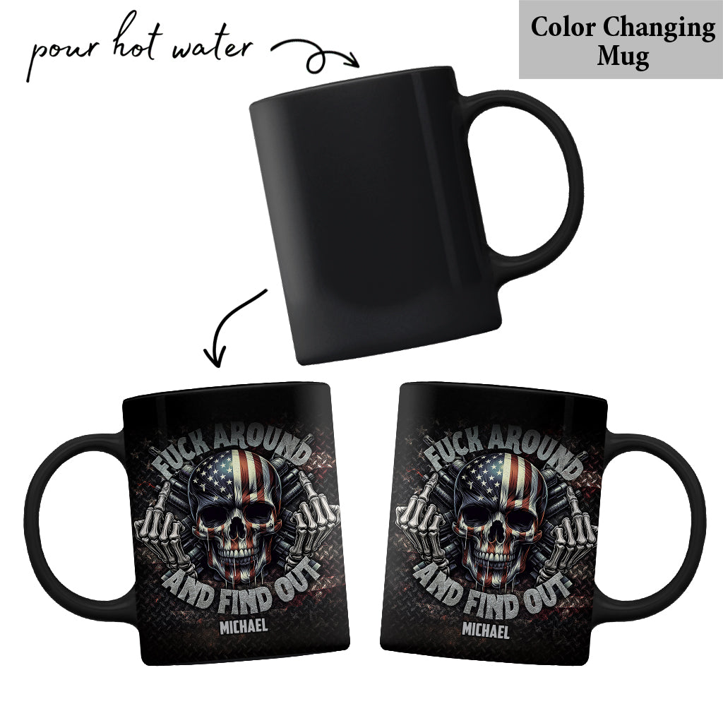American Flag Skeleton - Personalized Skull Mug