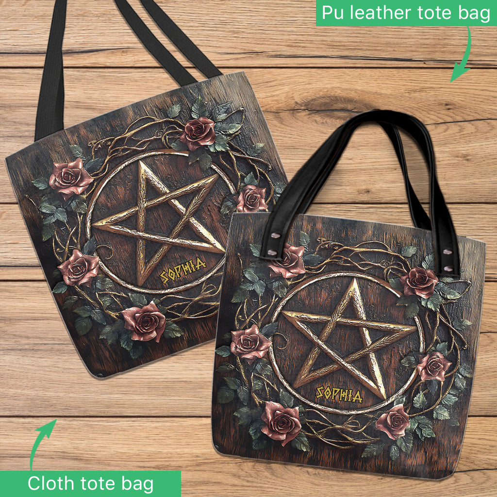 Beautiful Pentagram - Personalized Witch Tote Bag