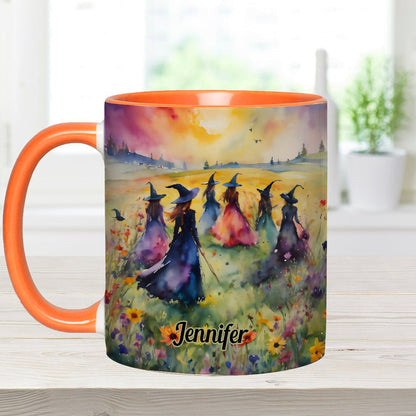 Watercolor Witches Gather - Personalized Witch Accent Mug