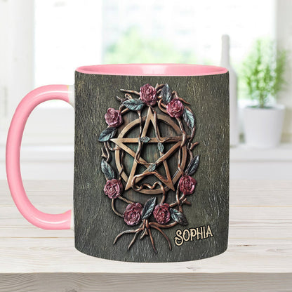 Mystical Witch Ancient Roses - Personalized Witch Accent Mug