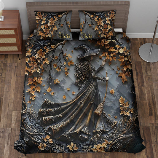Beautiful Witch - Personalized Witch Quilt Set