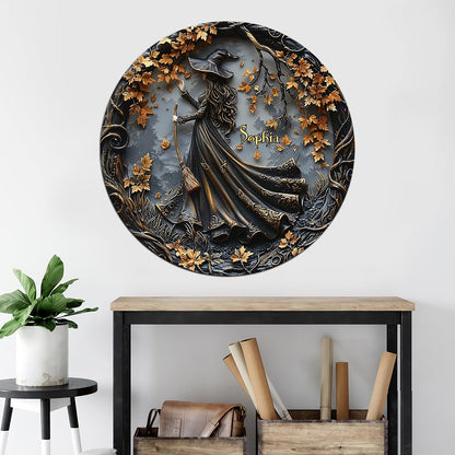 Beautiful Witch - Personalized Witch Cut Metal Sign