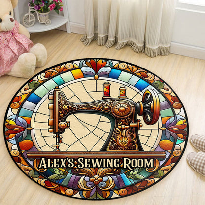 My Sewing Room - Personalized Sewing Round Rug