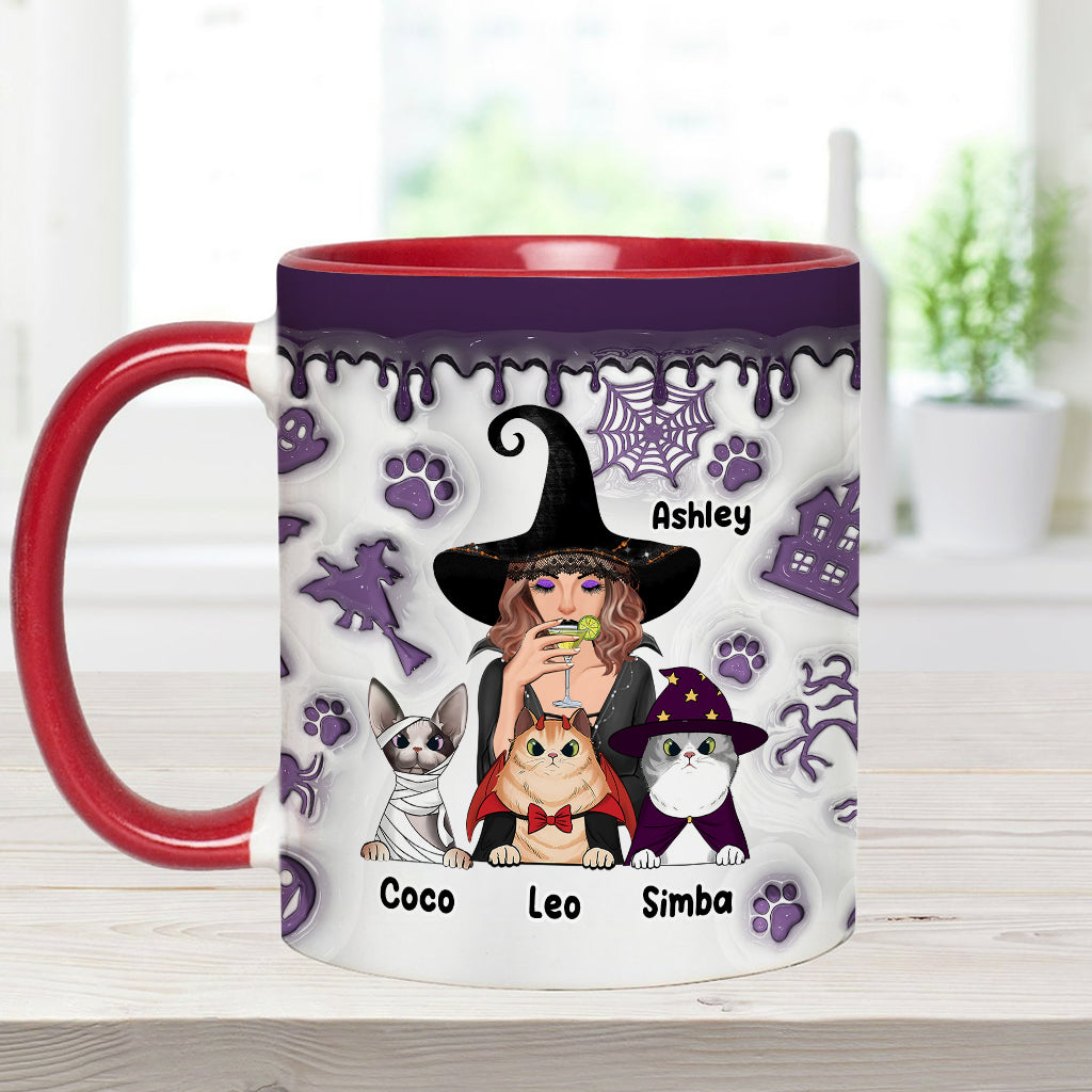 Crazy Cat Witch - Personalized Witch Accent Mug