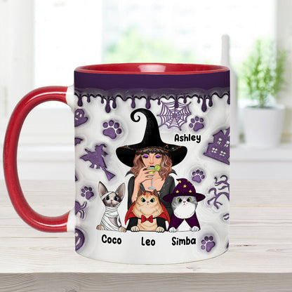 Crazy Cat Witch - Personalized Witch Accent Mug