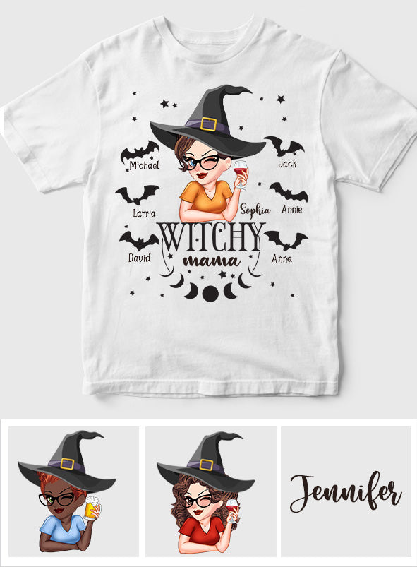 Witchy Mama Grandma - Personalized Witch T-shirt And Hoodie