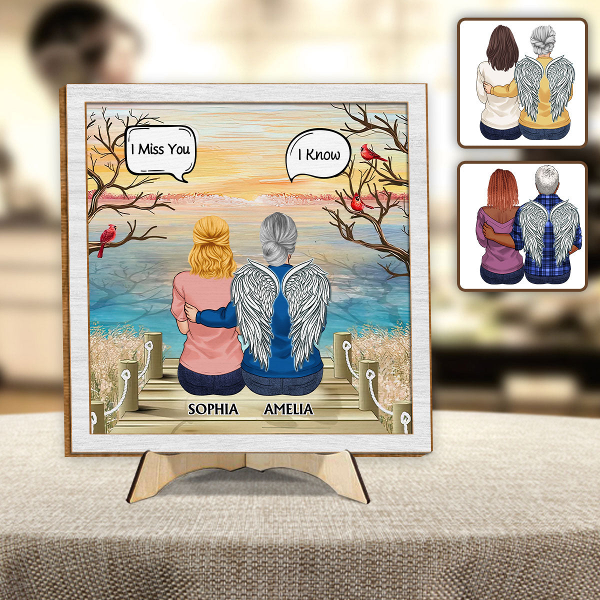 I Miss You I Know Memorial Gift - Personalized Memorial 2 Layered Wood Sign / Wood Plaque