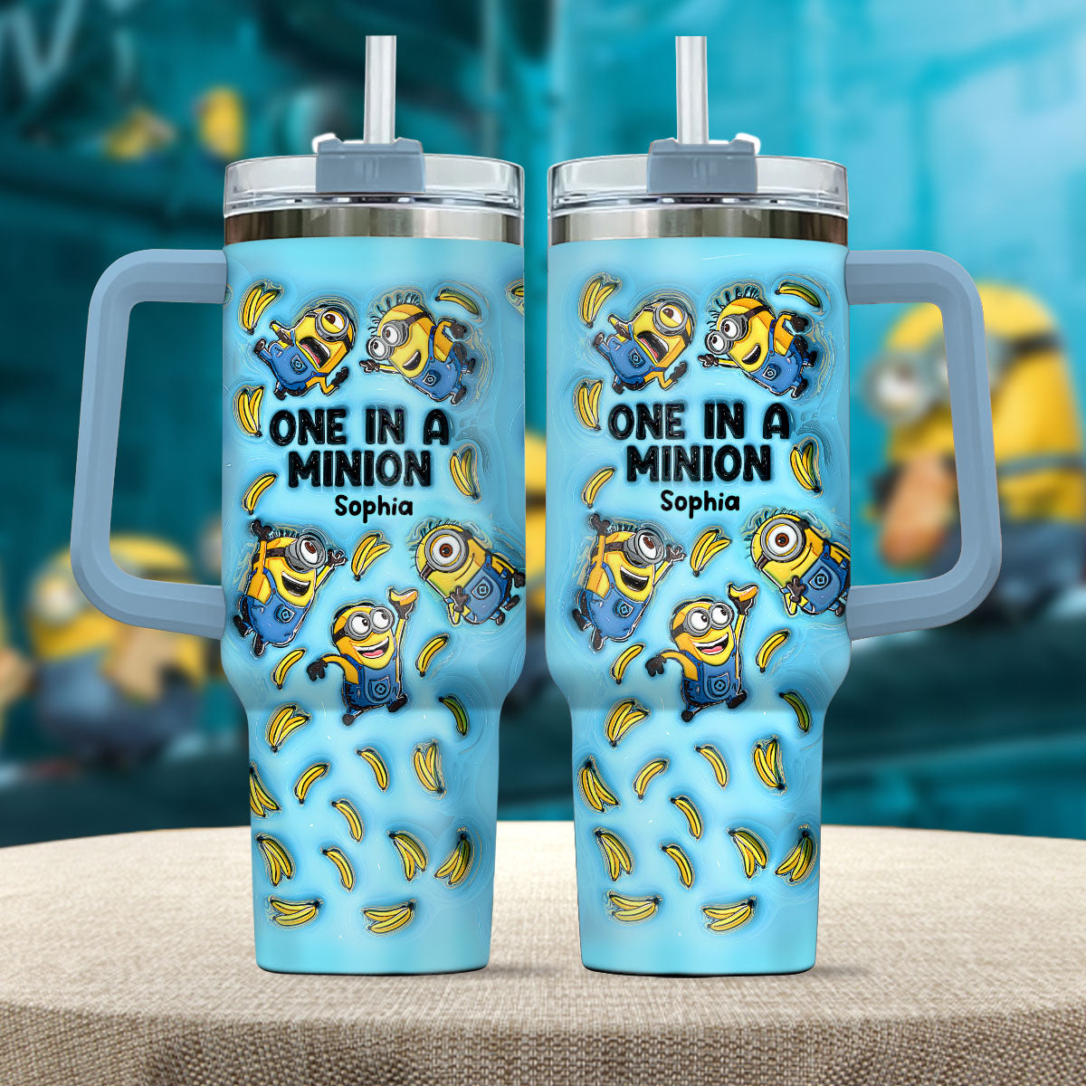 One In A Minion - Personalized Tumbler With Handle