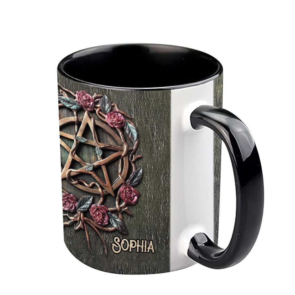Mystical Witch Ancient Roses - Personalized Witch Accent Mug