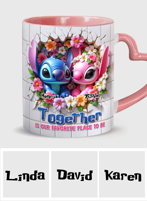 Love Ohana Forever - Personalized Ohana Heart Handle Mug