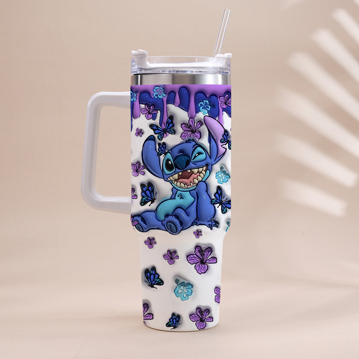 Purple Ohana - Personalized Ohana Tumbler With Handle