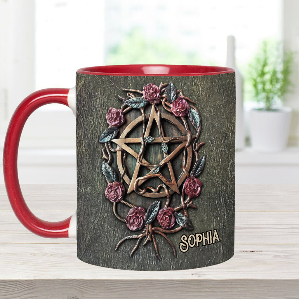 Mystical Witch Ancient Roses - Personalized Witch Accent Mug