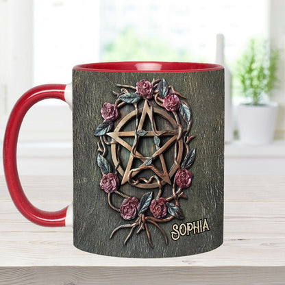 Mystical Witch Ancient Roses - Personalized Witch Accent Mug