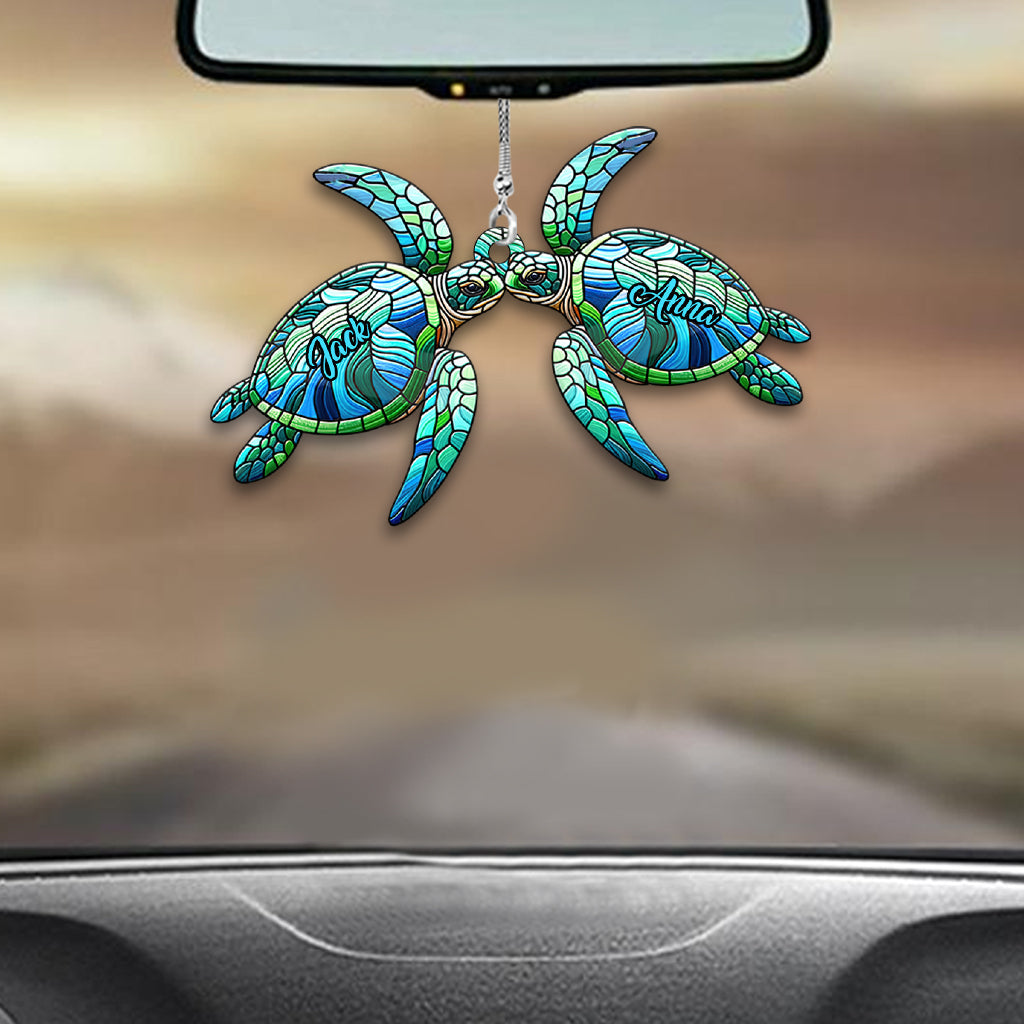 Love Turtles - Personalized Turtle Car Ornament