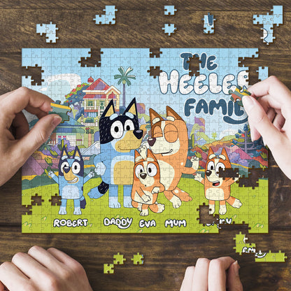 The Bluey Family - Personalized Family Jigsaw Puzzle