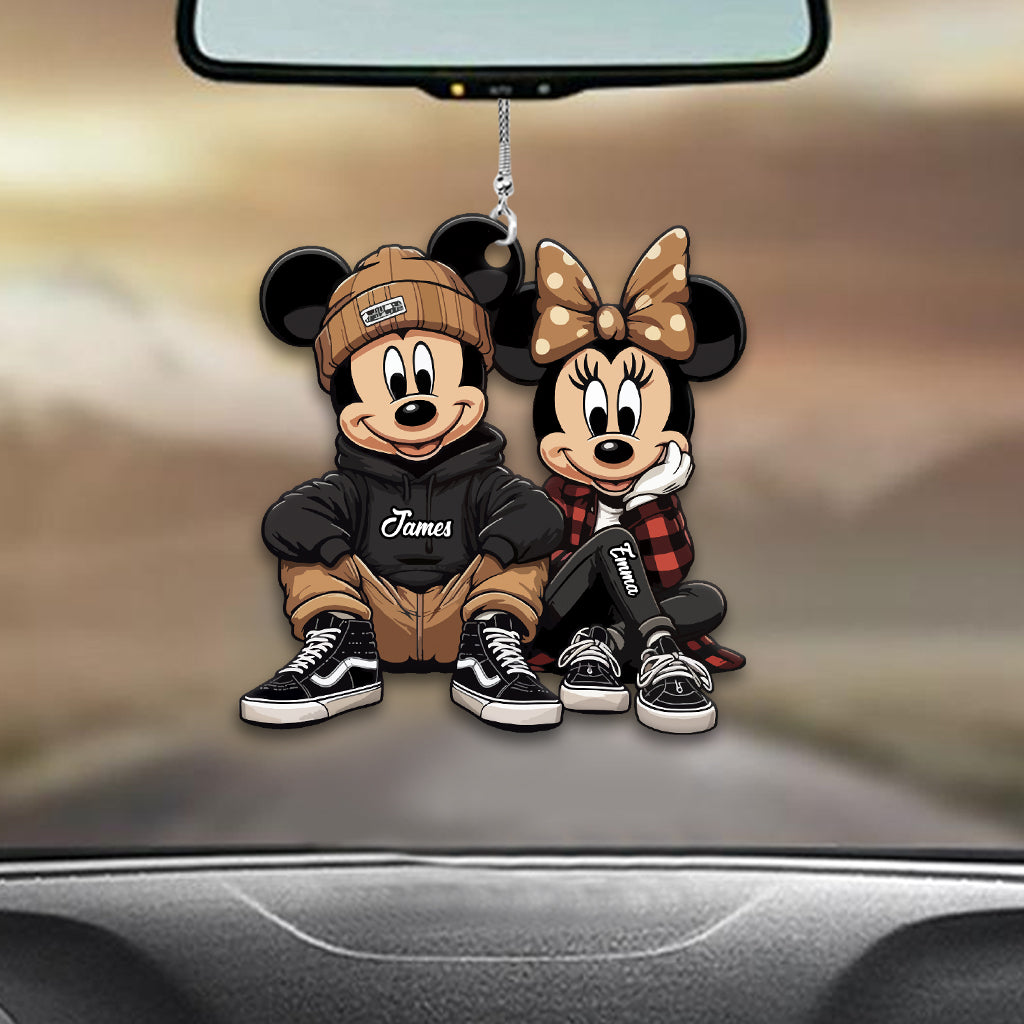 Chicano Mouse Couple - Personalized Mouse Car Ornament