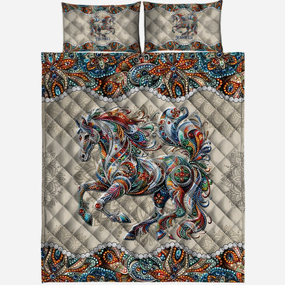 Beautiful Horse - Personalized Horse Quilt Set