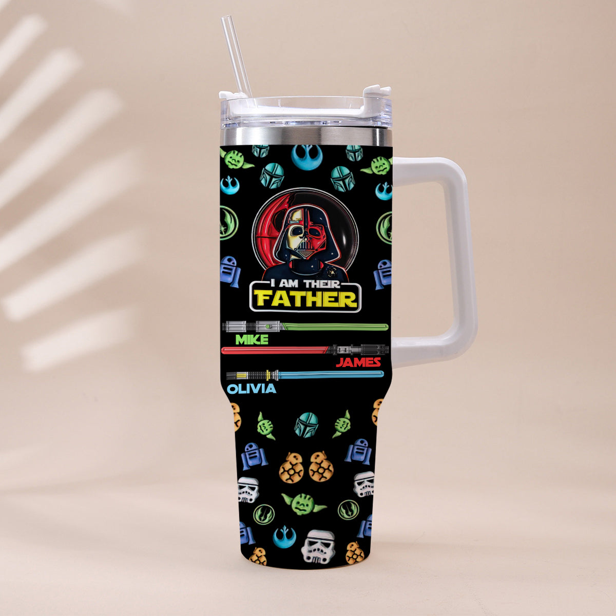 I Am Their Father - Personalized Father Tumbler With Handle