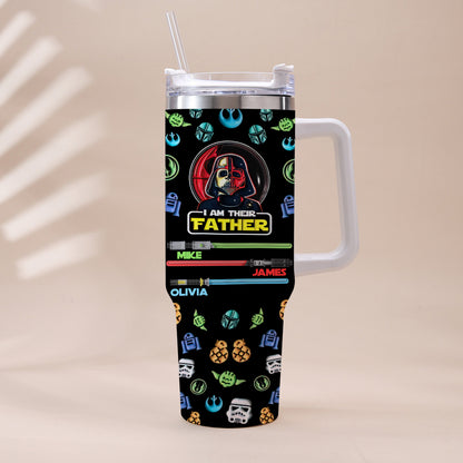 I Am Their Father - Personalized Father Tumbler With Handle