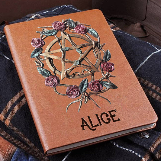 Mystical Witch Ancient Roses - Personalized Witch Leather Journal