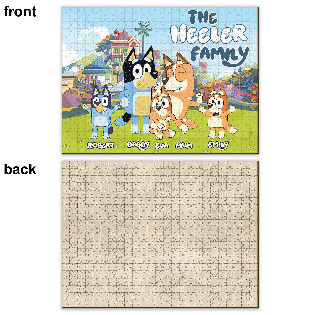 The Bluey Family - Personalized Family Jigsaw Puzzle