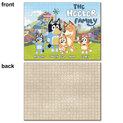 The Bluey Family - Personalized Family Jigsaw Puzzle