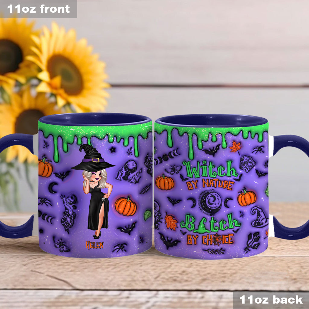 Witch By Nature Bitch By Choice - Personalized Witch Accent Mug