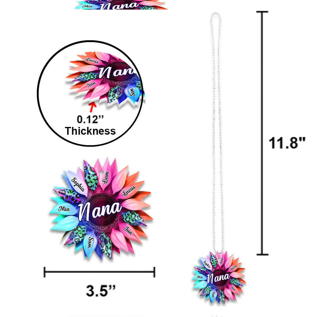 Grandma Mom Sunflower - Personalized Grandma Car Ornament