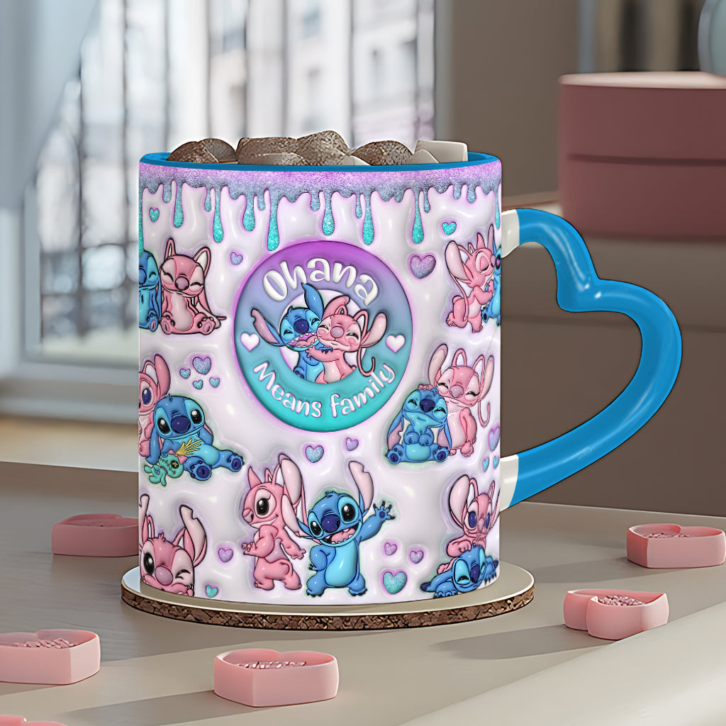 Ohana Means Family - Personalized Ohana Heart Handle Mug