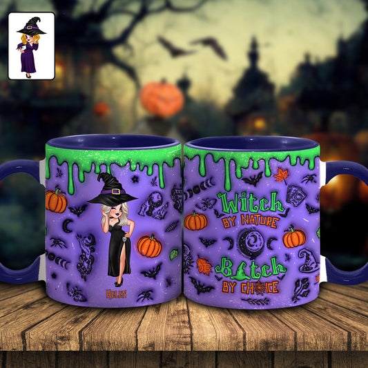 Witch By Nature Bitch By Choice - Personalized Witch Accent Mug