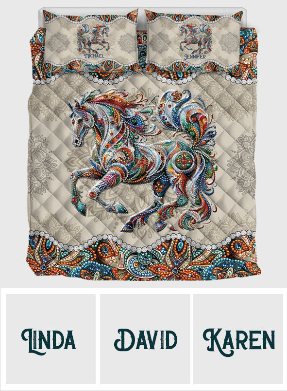 Beautiful Horse - Personalized Horse Quilt Set