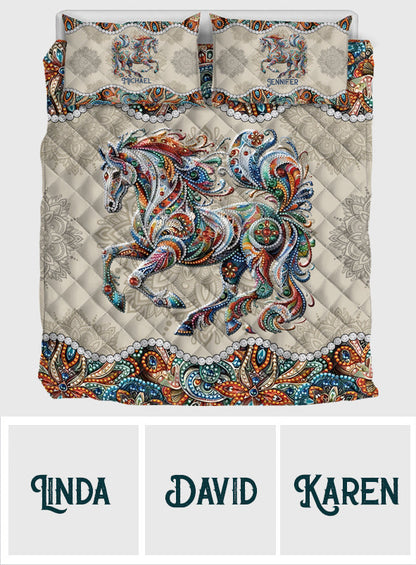 Beautiful Horse - Personalized Horse Quilt Set