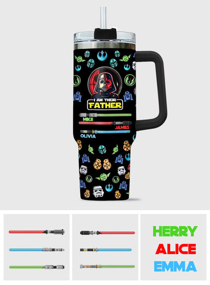 I Am Their Father - Personalized Father Tumbler With Handle