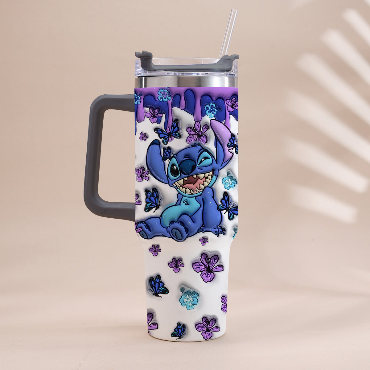 Purple Ohana - Personalized Ohana Tumbler With Handle