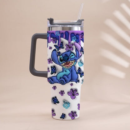 Purple Ohana - Personalized Ohana Tumbler With Handle