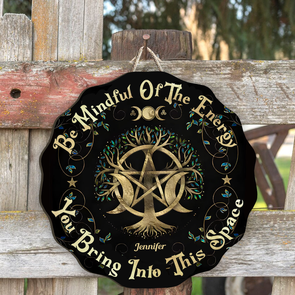 Please Be Mindful - Personalized Witch Custom Shaped Wood Sign