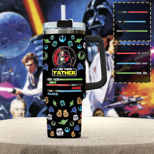 I Am Their Father - Personalized Father Tumbler With Handle