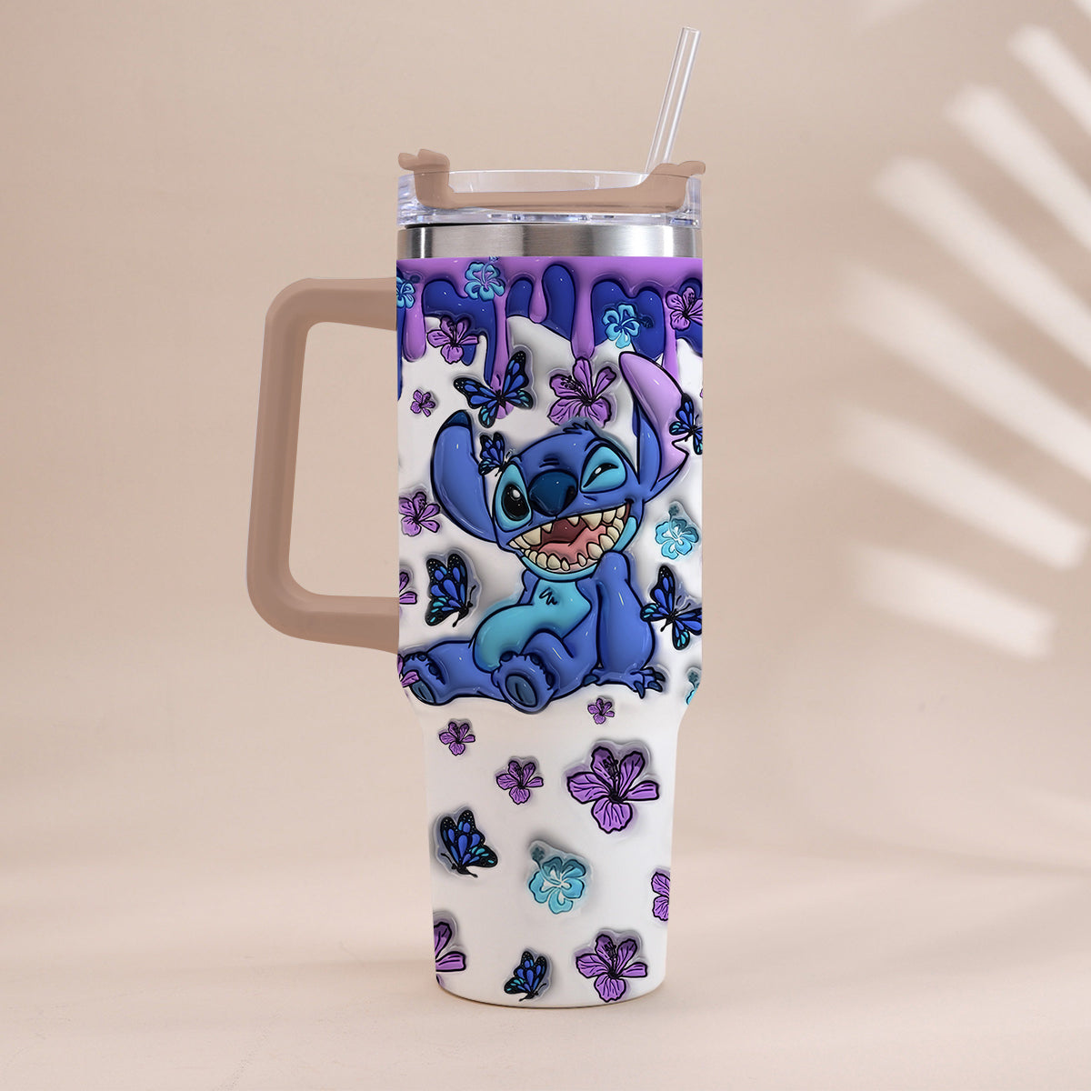 Purple Ohana - Personalized Ohana Tumbler With Handle