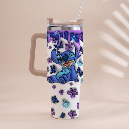 Purple Ohana - Personalized Ohana Tumbler With Handle