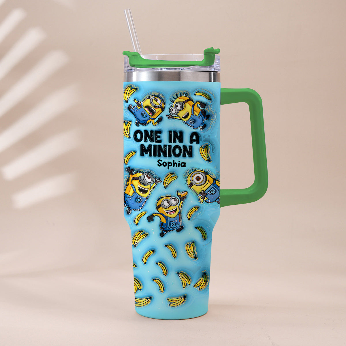 One In A Minion - Personalized Tumbler With Handle